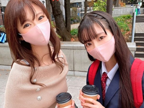 【年の差姉妹ナンパ】28歳のエロ姉が18歳妹の目の前でイケメンチンポに発情！チンポ依存症の姉が貪欲にしゃぶり尽くす街中エロショー！♡