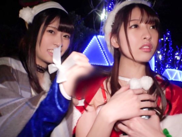 【サンタコスナンパ】クリスマスに二人組をゲット！お酒で火照ったサンタさんにキスでエロスイッチON！手マンで大洪水のとろとろ夜♡